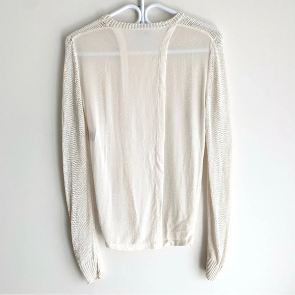 Aritzia Babaton Sweater Knit Silk Split Open Back Cream Long sleeve Size XS - Picture 12 of 12